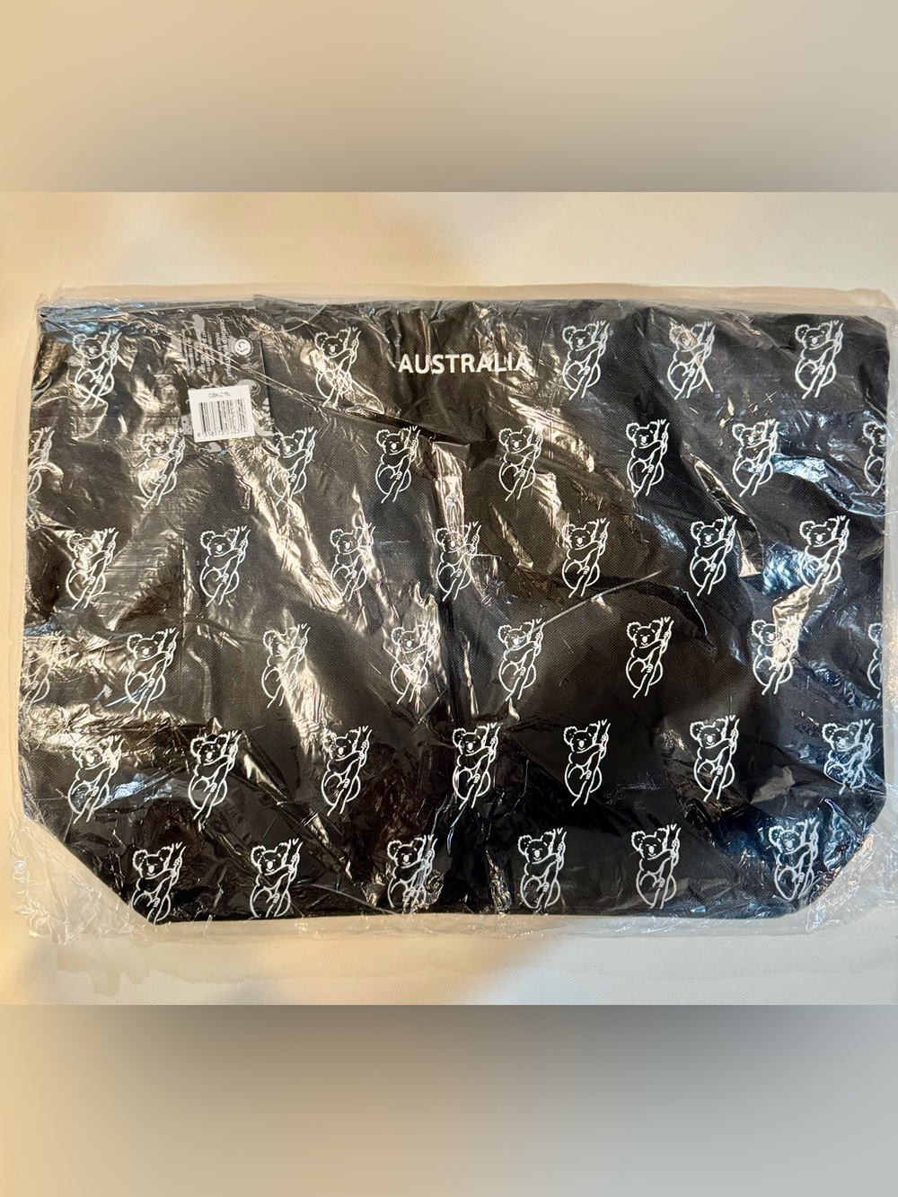 Australia Black Koala Print Tote Bag_NWT